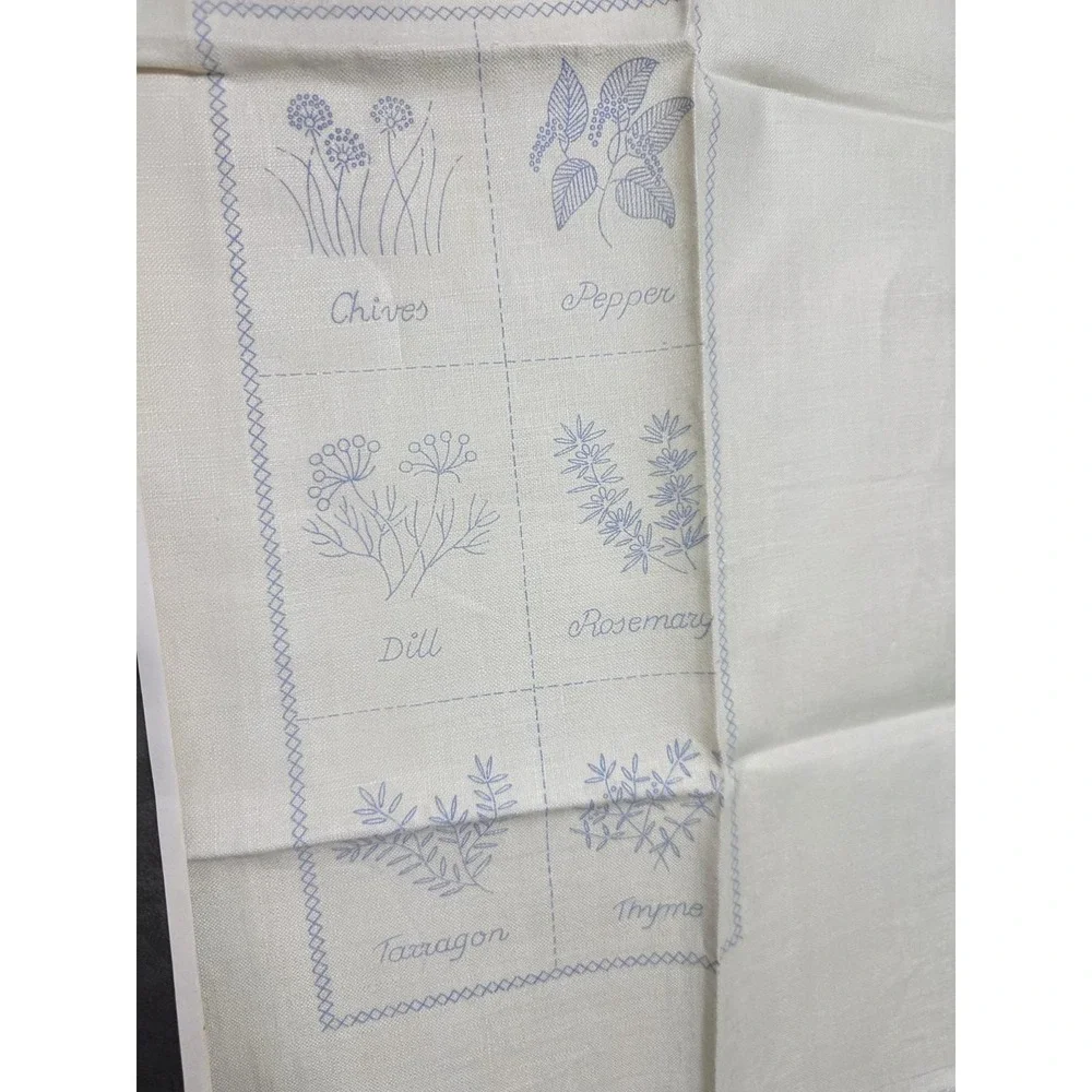 Vintage Paragon Spice Chart Embroidery Kitchen Towels Kit 0352 100% Linen